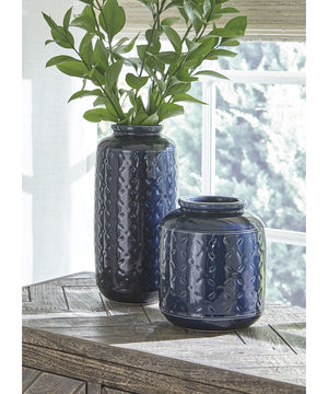 Marenda Vase Set of 2 Navy Blue