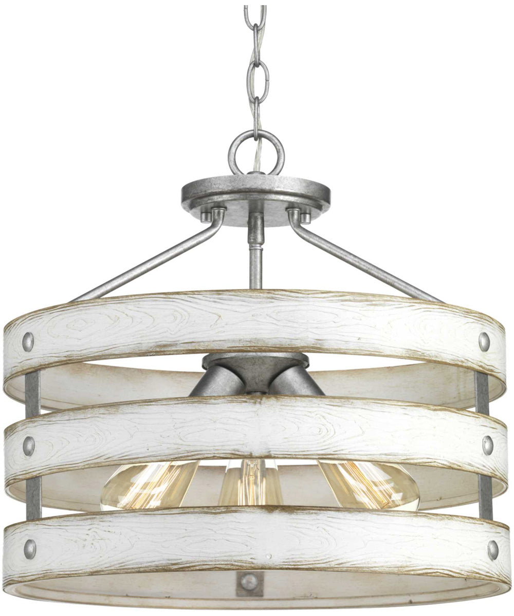 Gulliver 3-Light 17" Semi-Flush Convertible Galvanized Finish