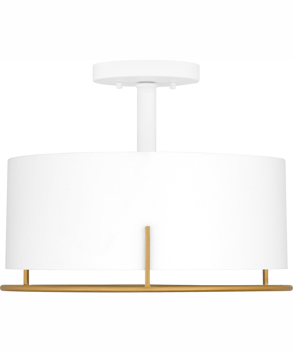 Quoizel Semi-Flush Mount Medium 3-light Semi Flush Mount White