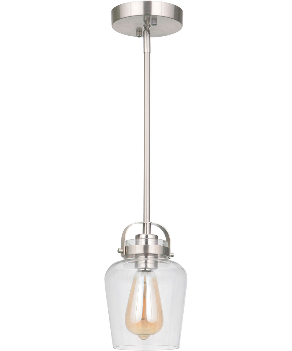 Trystan 1-Light Mini Pendant Brushed Polished Nickel