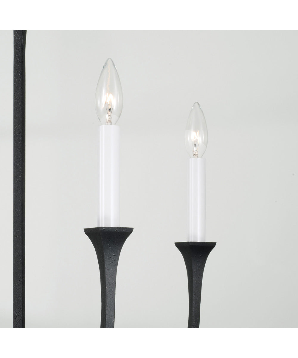 Decklan 4-Light Chandelier Black Iron