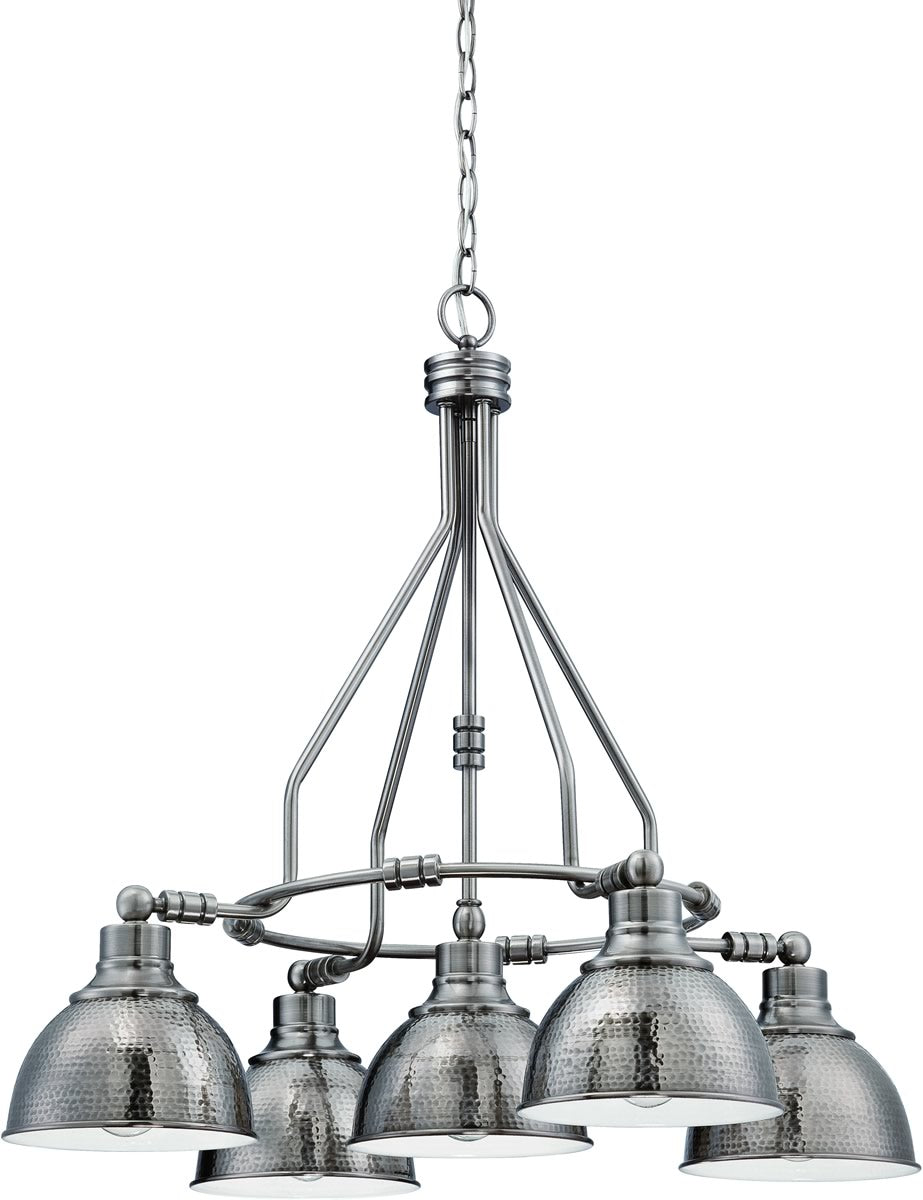 30"W Timarron 5-Light Down Chandelier Antique Nickel