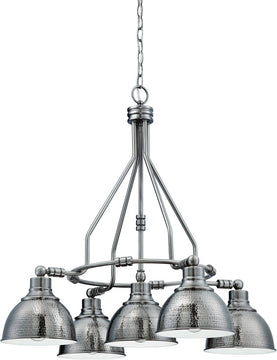 30"W Timarron 5-Light Down Chandelier Antique Nickel
