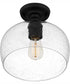 Quoizel Semi-Flush Mount Small 1-light Semi Flush Mount Matte Black