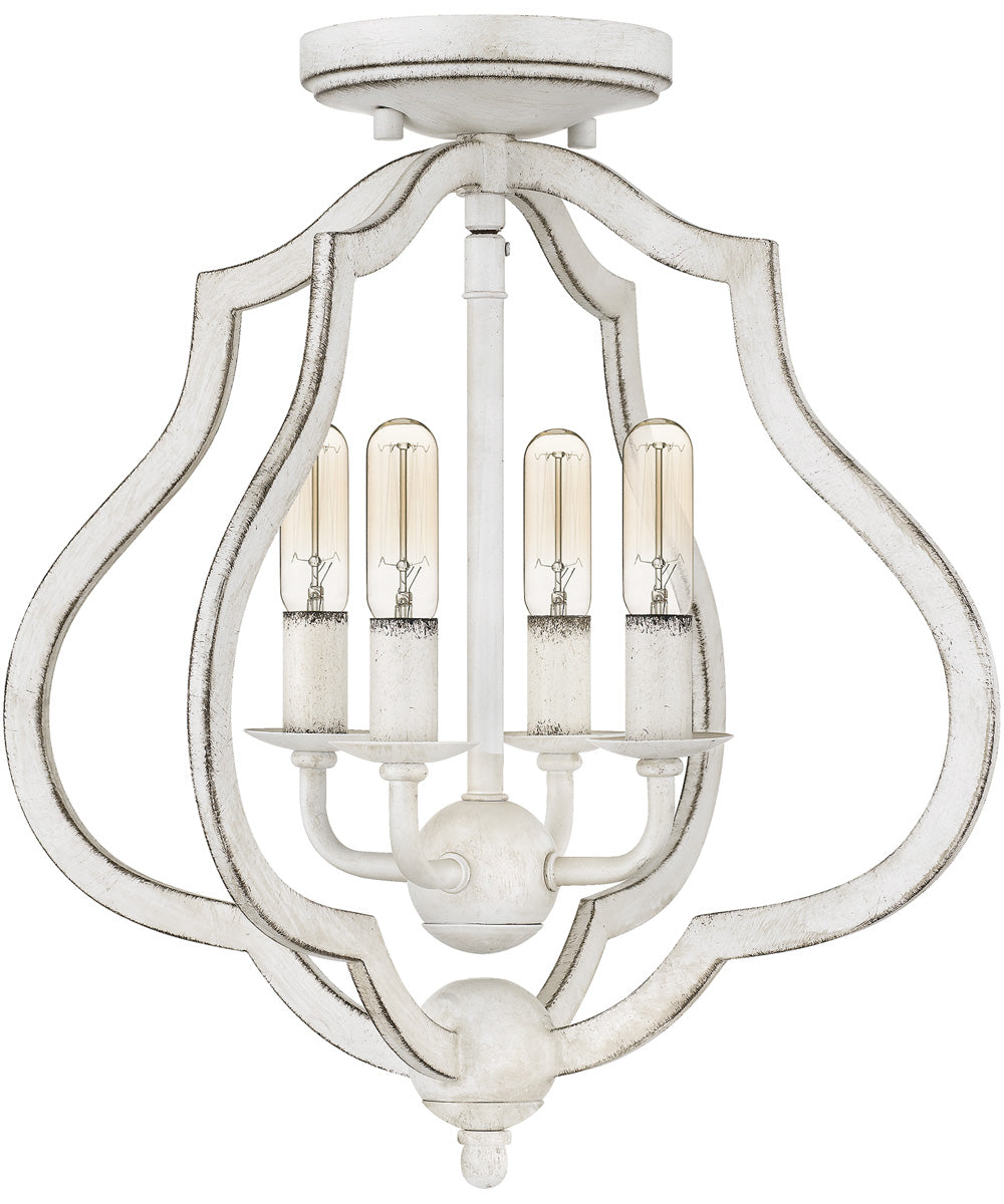 O'Keefe 4-light Semi Flush Mount Antique White