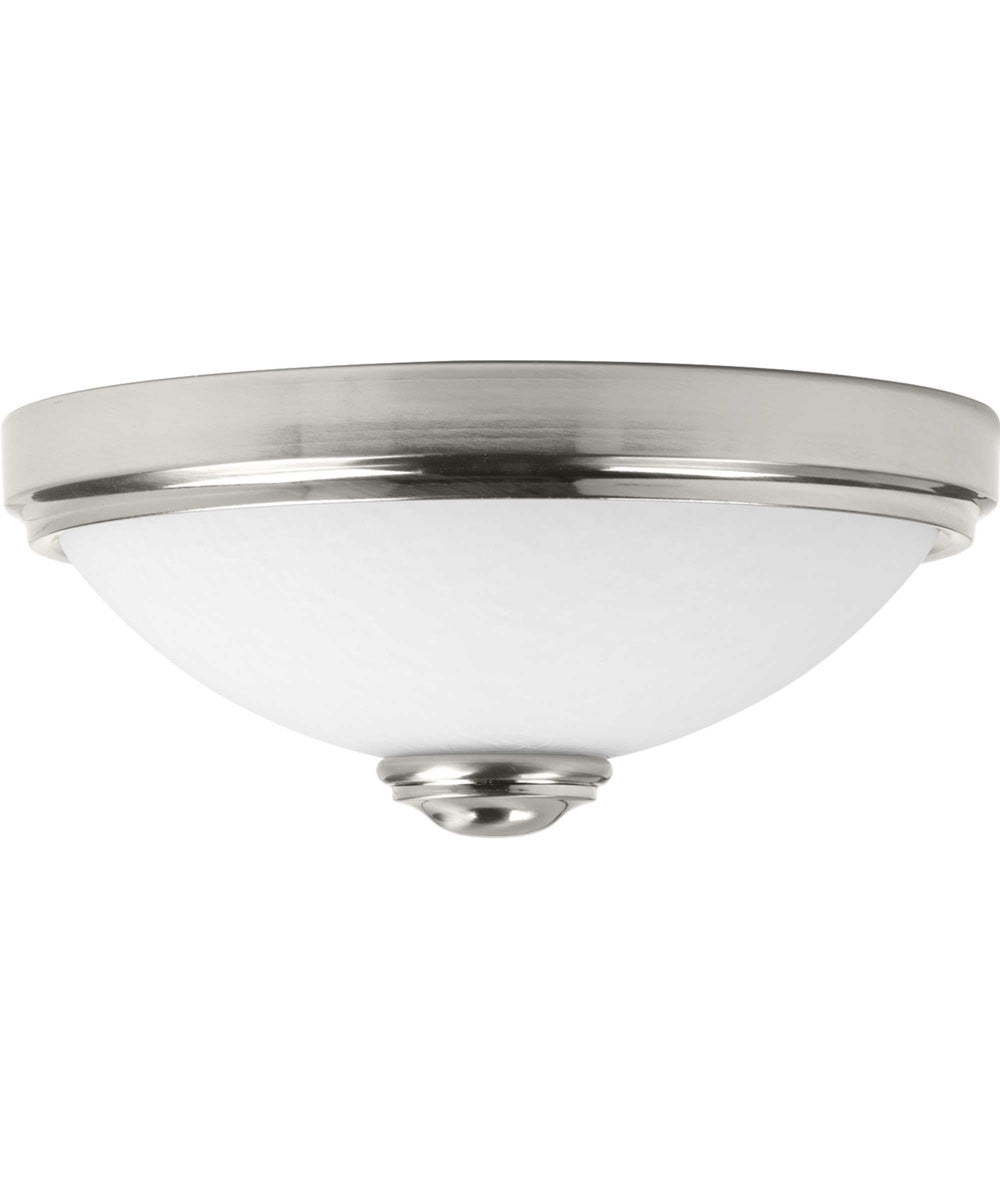 1-Light 11" LED Linen Glass Flush Mount Brushed Nickel