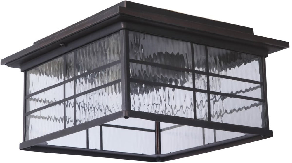 13"W Dorset 2-Light Outdoor Flush Mount Aged Bronze Brushed