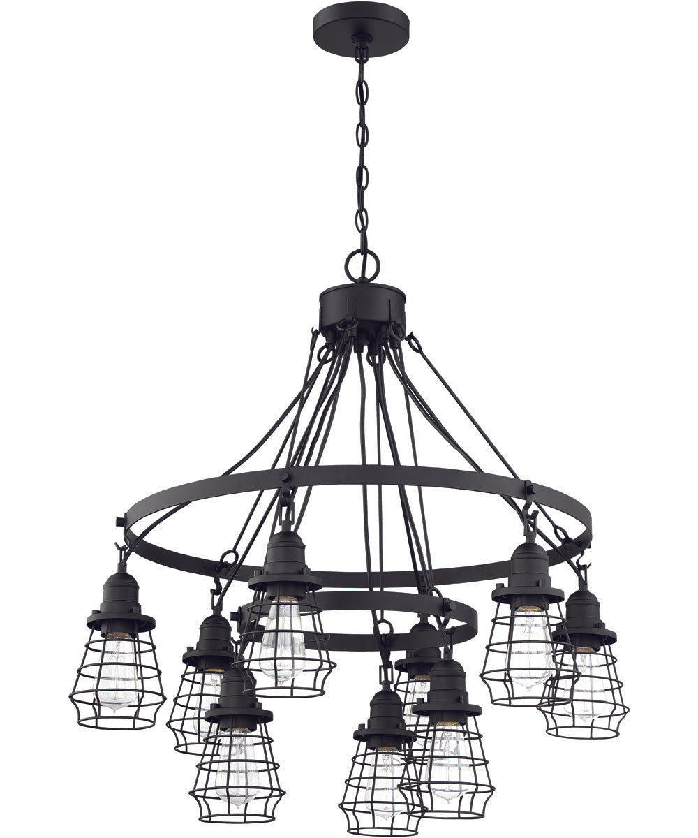 Thatcher 9-Light Down Chandelier Flat Black