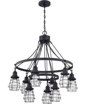 Thatcher 9-Light Down Chandelier Flat Black