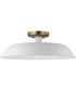 Colony 1-Light Close-to-Ceiling Matte White / Burnished Brass