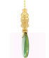 Green Adventurine Oval Stone Ceiling Fan Pull, 2.5"h with 12" Polished Brass Chain