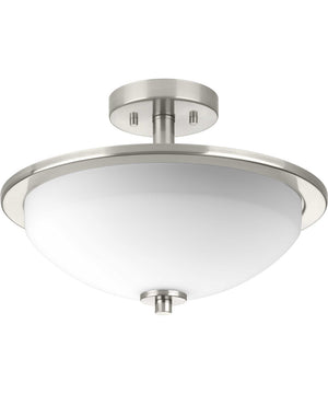 Replay 2-Light 14-3/4" Semi-Flush Brushed Nickel