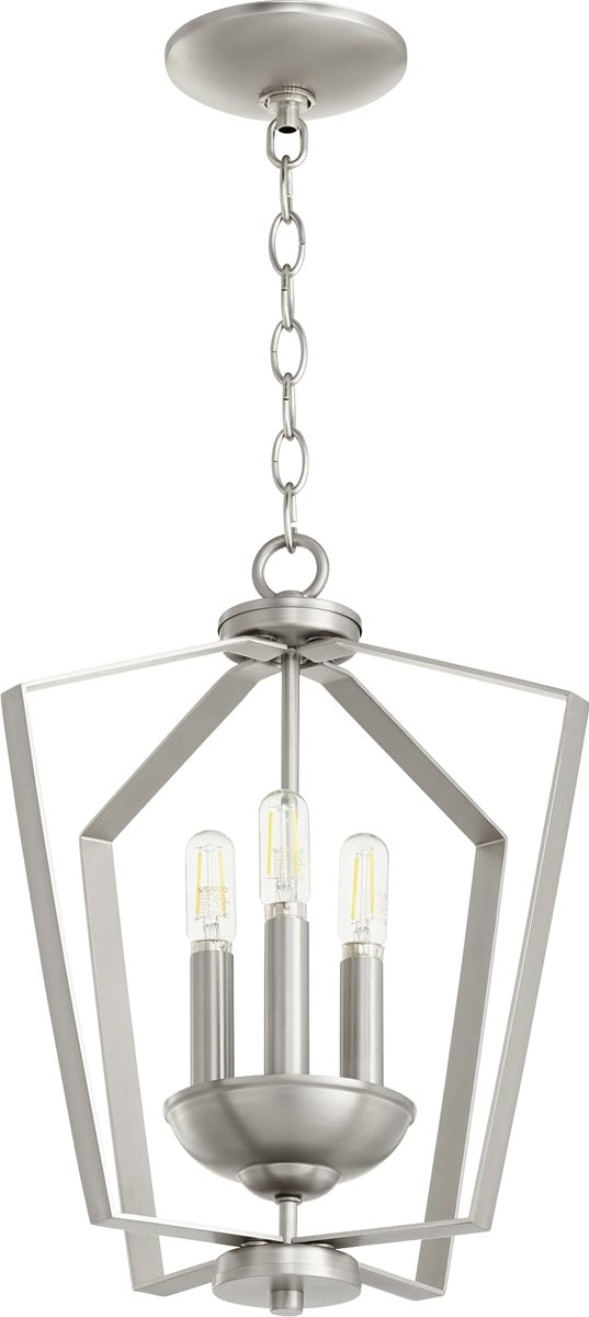 13"W 3-light Entry Foyer Hall Chandelier Satin Nickel