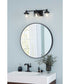 Hinton 3-Light Clear Seeded Glass Farmhouse Bath Vanity Light Matte Black