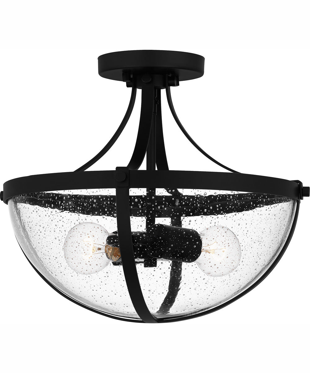 Antebellum Medium 2-light Semi Flush Mount Matte Black
