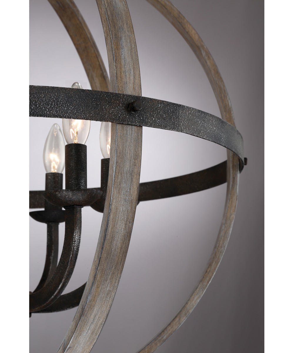 Fusion 6-light Pendant Rustic Black