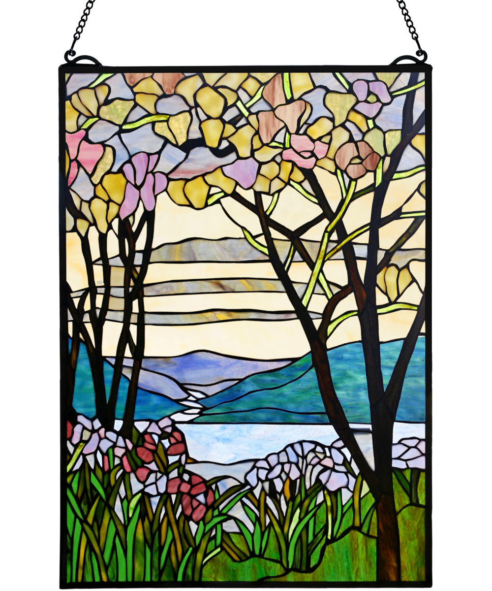 Magnolia 26 Inch H Tiffany Window Panel
