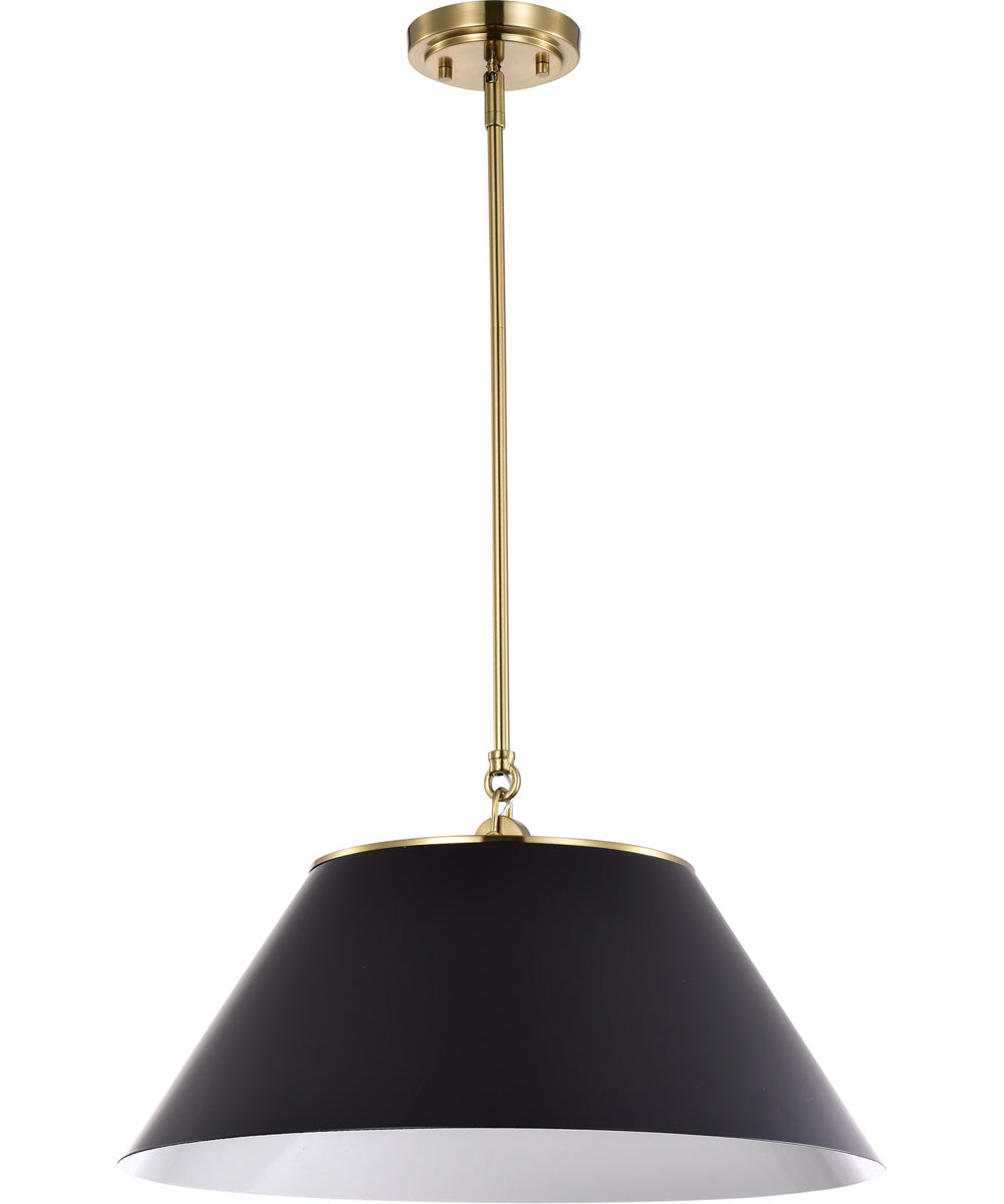 Dover 3-Light Pendant Black / Vintage Brass
