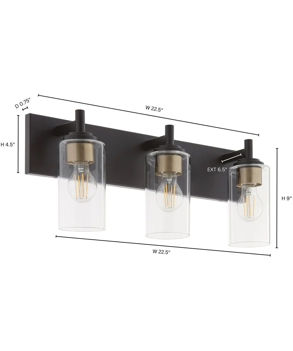 Fallstaff 3-light Bath Vanity Light Matte Black