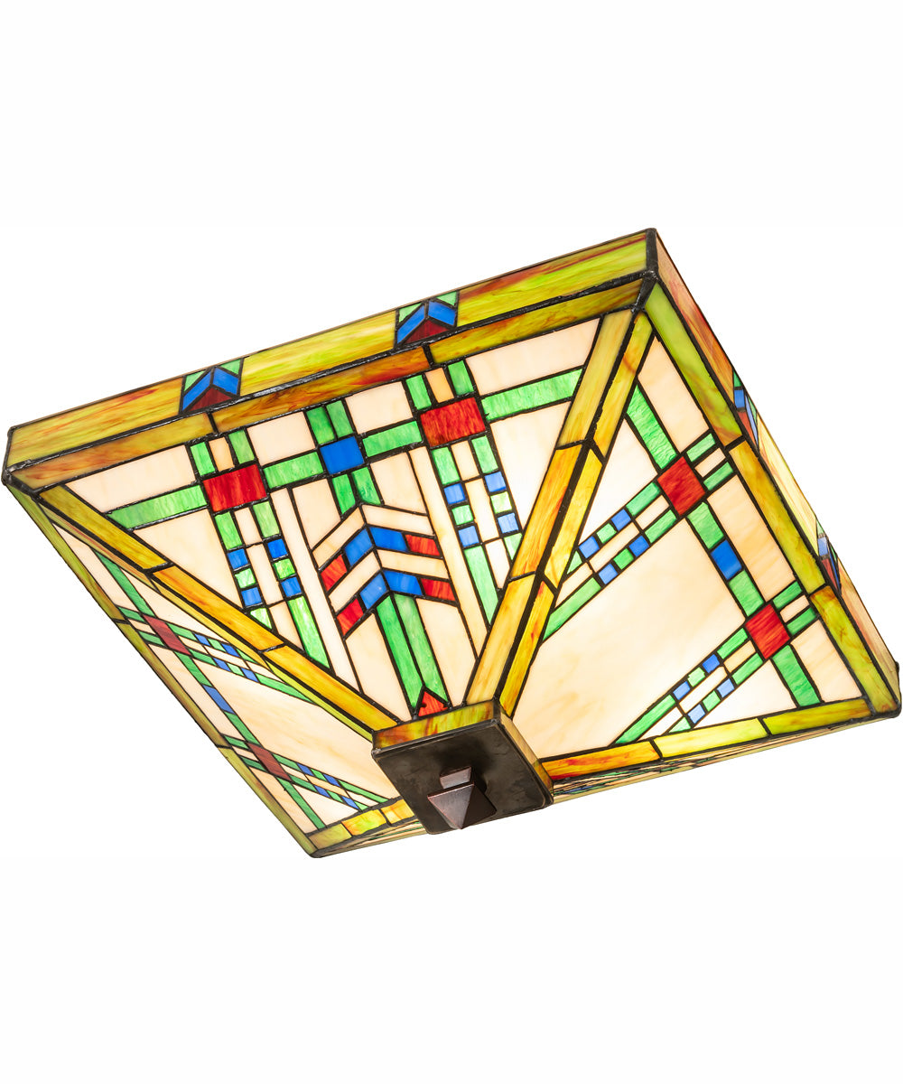 17" Square Prairie Wheat Flushmount