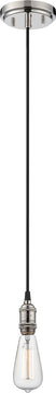 5"W Vintage 1-Light Pendant Polished Nickel