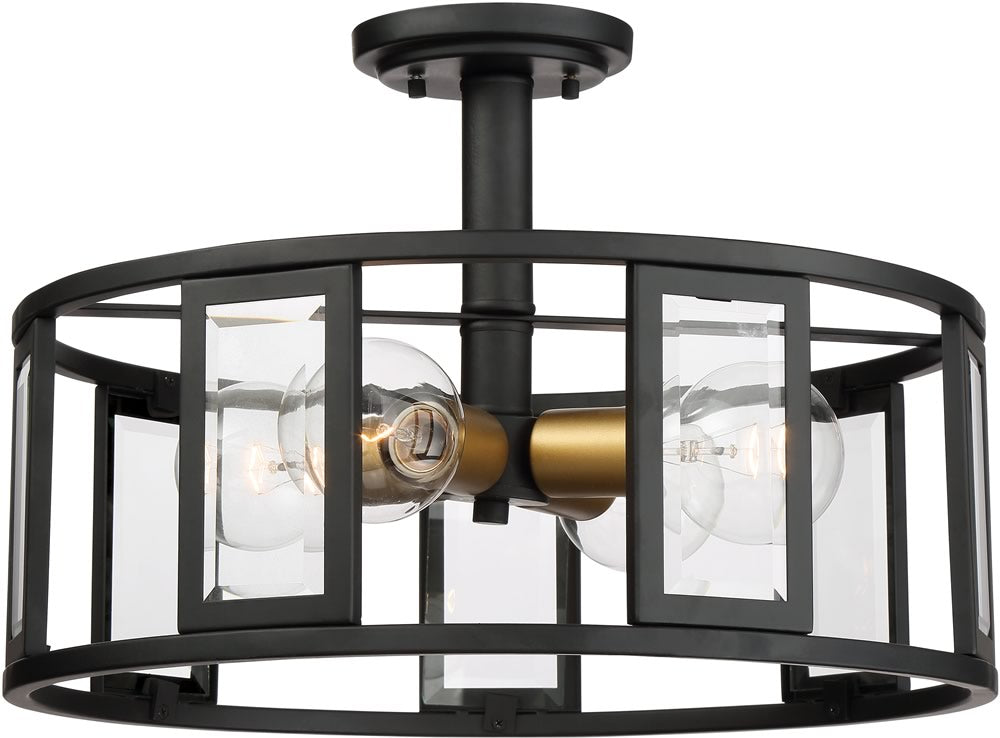 17"W Payne 4-Light Close-to-Ceiling Midnight Bronze