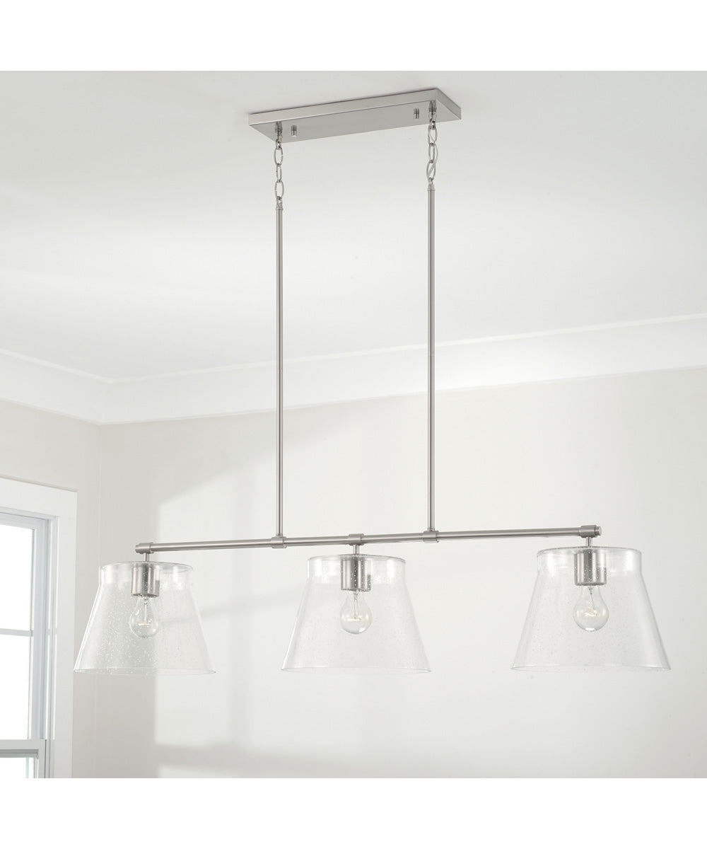 Baker 3-Light Island Brushed Nickel