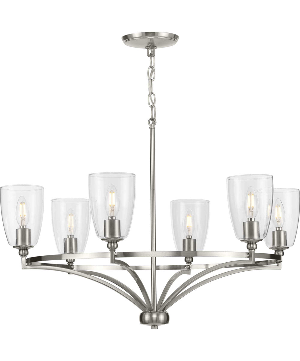 Parkhurst 6-Light New Traditional Clear Glass Chandelier Light Brushed Nickel