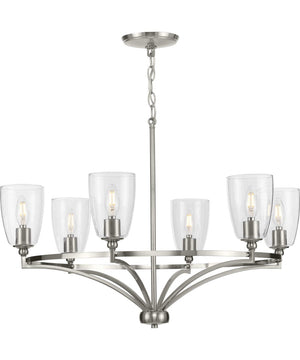 Parkhurst 6-Light New Traditional Clear Glass Chandelier Light Brushed Nickel