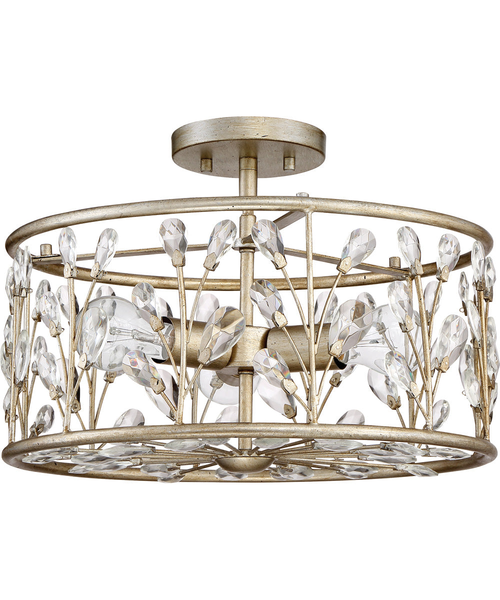 Meadow Lane 3-light Semi Flush Mount Vintage Gold
