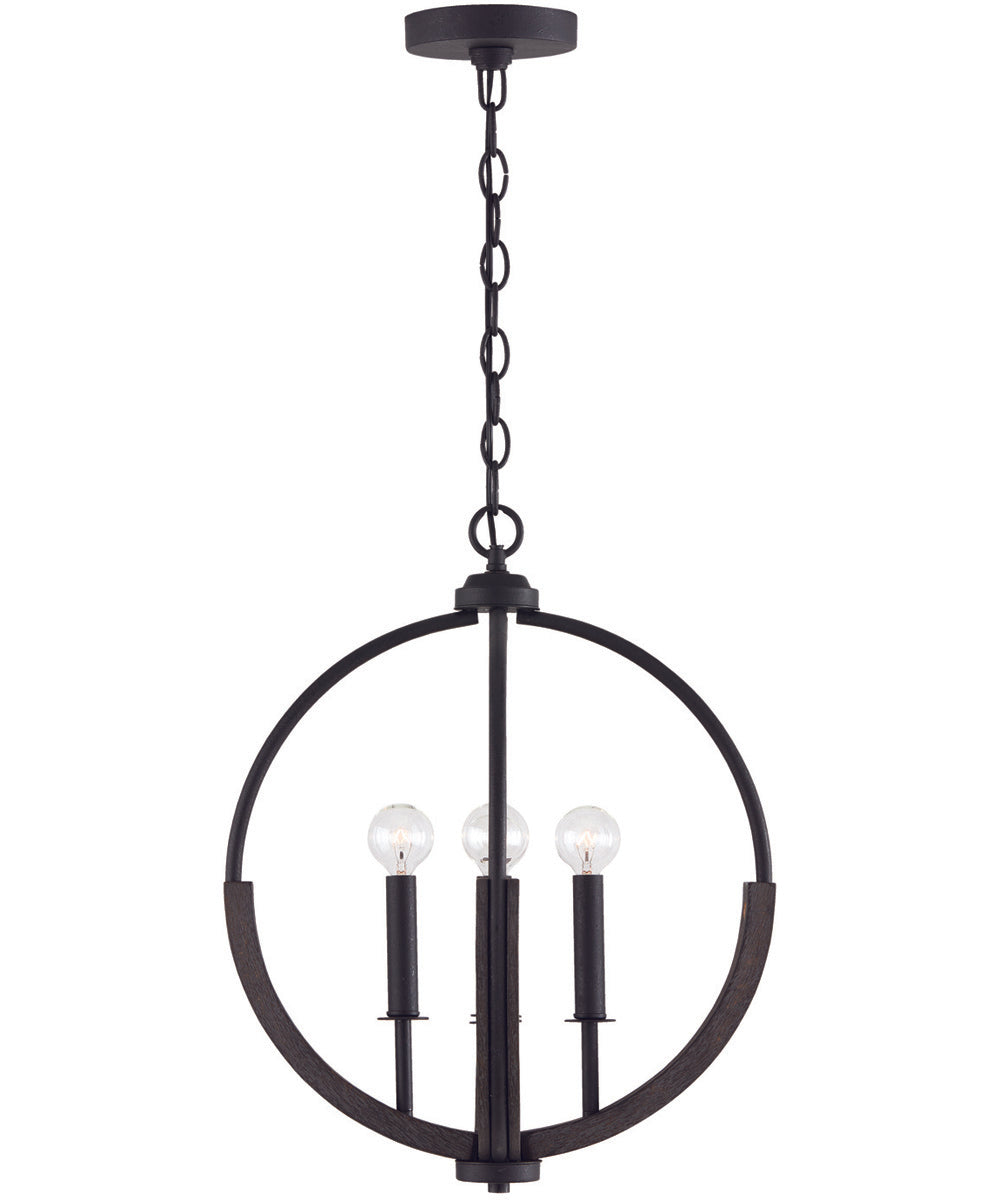 Clive 4-Light Pendant Carbon Grey and Black Iron