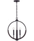 Clive 4-Light Pendant Carbon Grey and Black Iron