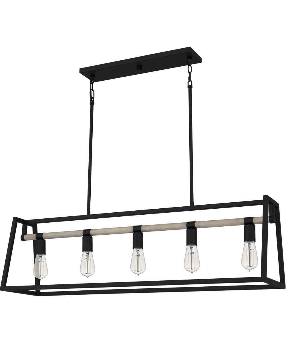 Tippet 5-light Island Light Matte Black