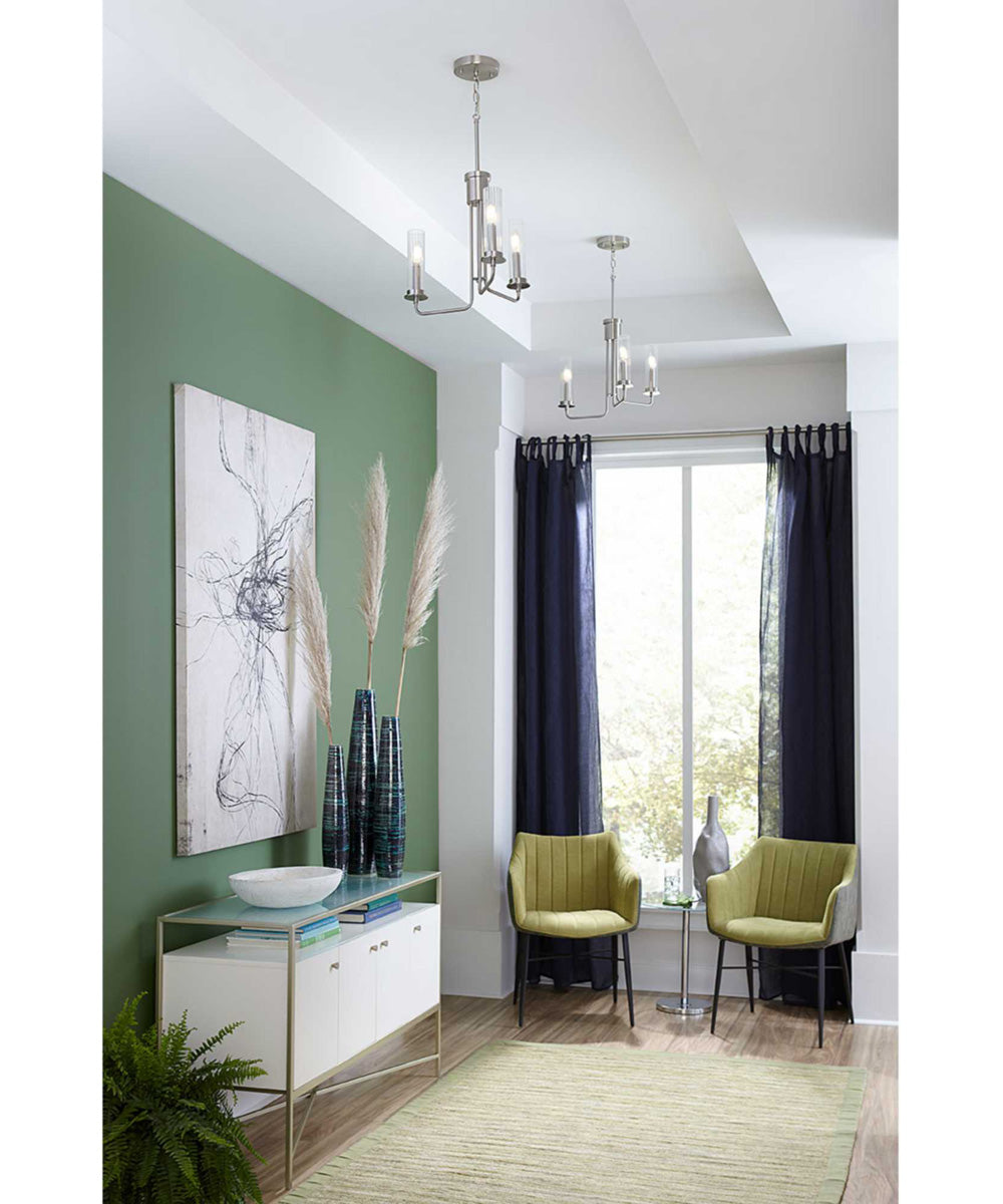 Rainey 3-Light. Semi-Flush Convertible Brushed Nickel