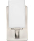 Cowan 1-Light Modern Etched Opal Glass Bath Vanity Light Brushed Nickel