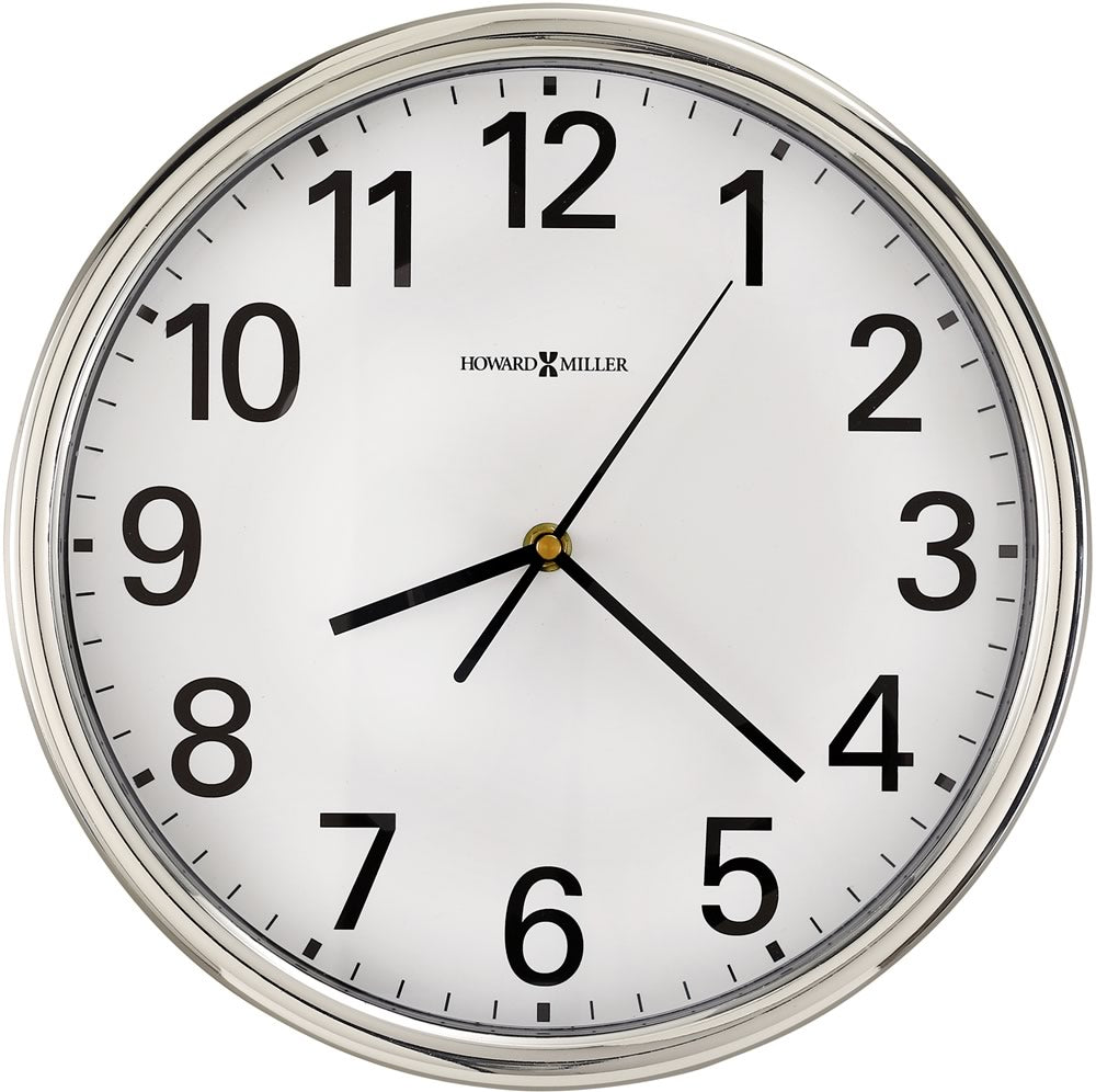 12"H Hamilton Wall Clock Polished Silver Tone