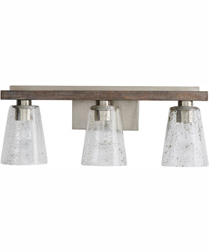 Connor 3-Light Vanity Black Wash and Matte Nickel