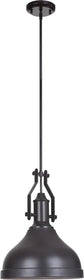 14"W 1-Light LED Pendant Light Oiled Bronze