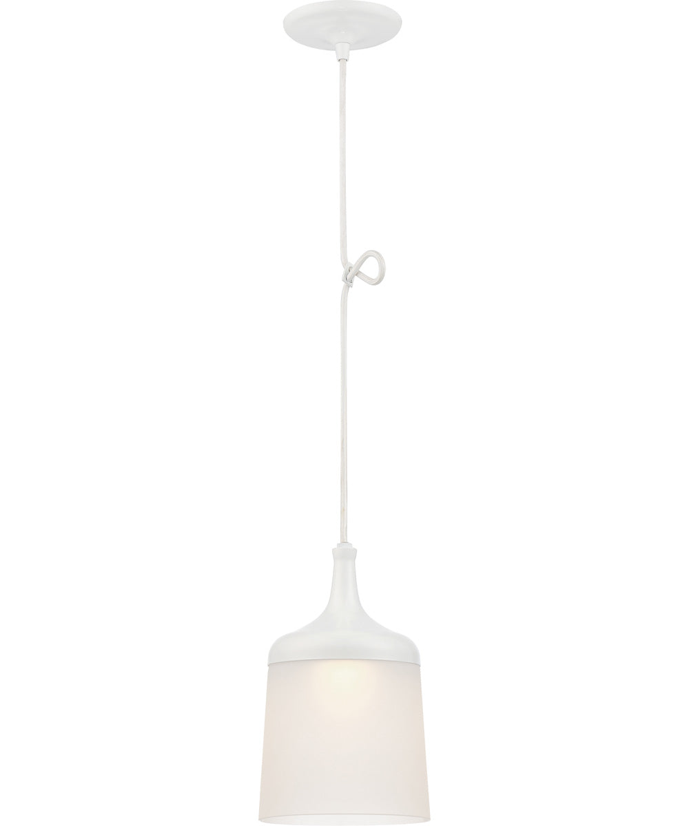 7"W Denny 1-Light LED Pendant Glacier White