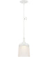 7"W Denny 1-Light LED Pendant Glacier White