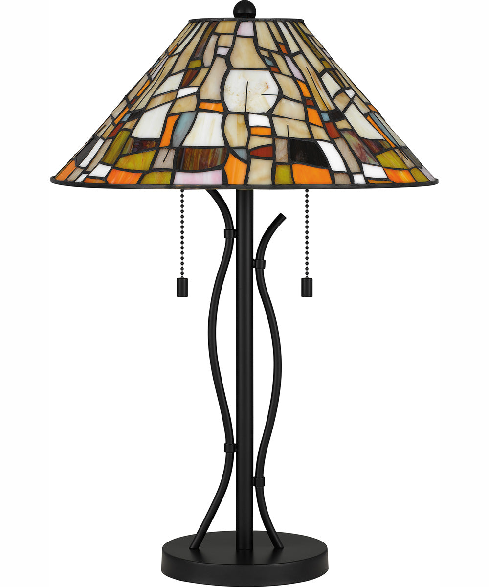 Tiffany Small 2-light Table Lamp Matte Black