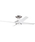54" Cam 1-Light Ceiling Fan (Blades Included) White/Polished Nickel