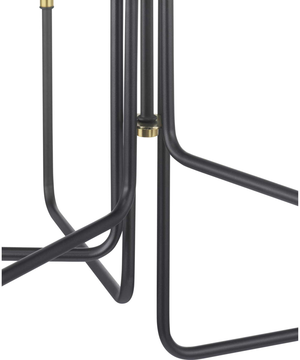 Rainey 5-Light Clear Fluted Ribbed Glass Modern Chandelier Light Graphite