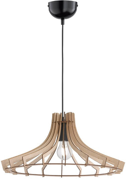 17"W Wood 1-Light  Pendant  Wood