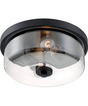 13"W Sommerset 2-Light Close-to-Ceiling Matte Black