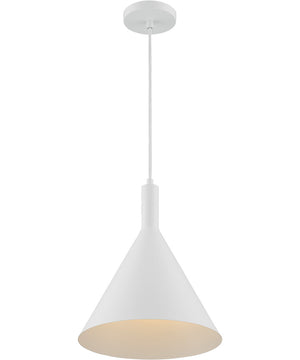 12"W Lightcap 1-Light Pendant Matte White