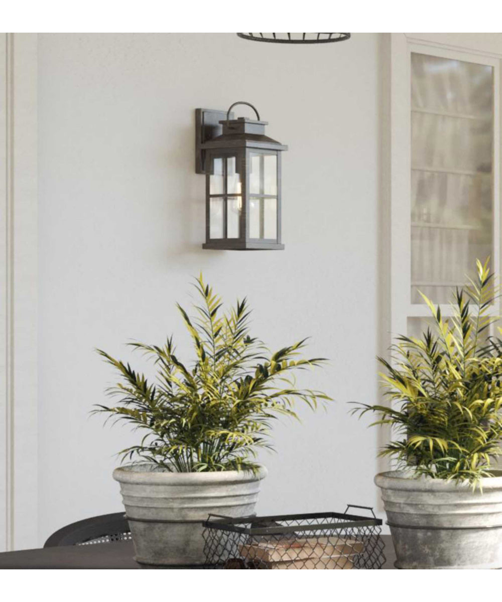 Williamston 1-Light Clear Glass Transitional Style Medium Outdoor Wall Lantern Antique Pewter