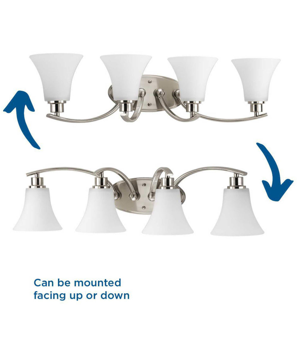 Joy 4-Light Etched Glass Traditional Bath Vanity Light Brushed Nickel