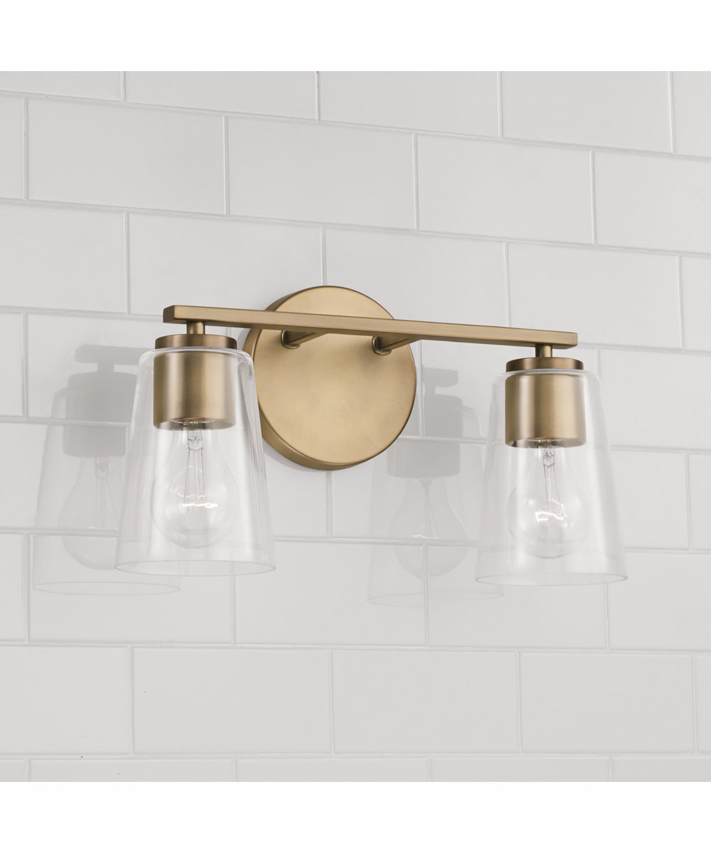 Portman 2-Light Vanity Aged Brass