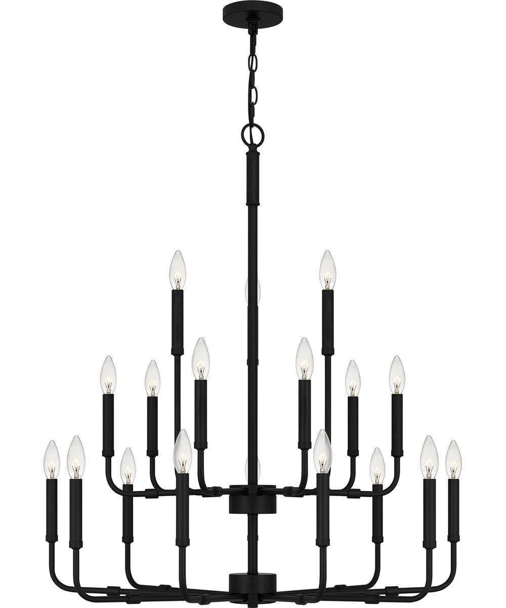 Abner 18-light Chandelier Matte Black